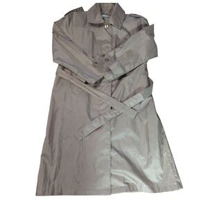 Vintage Wippette Rainsport Shiny Tan Trench Coat Women's Size 8 Belted